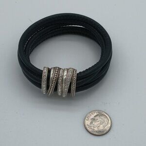 Like New Unique 7" Brighton "Neptune's Ring" Leather Multicorded Bracelet